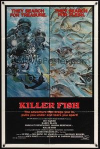 4r507 KILLER FISH 1sh '79 Lee Majors, Karen Black, piranha horror!