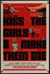 4r517 KISS THE GIRLS & MAKE THEM DIE 1sh '66 Henry Levin, Mike Connors & sexy Dorothy Provine!