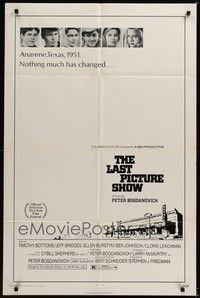 4r540 LAST PICTURE SHOW 1sh '71 Peter Bogdanovich, Jeff Bridges, Ellen Burstyn, Tim Bottoms