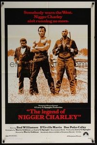 4r552 LEGEND OF NIGGER CHARLEY 1sh '72 slave to outlaw Fred Williamson ain't running no more!