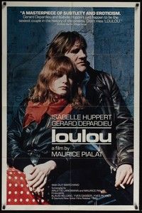 4r587 LOULOU arthouse 1sh '80 great close-up of Gerard Depardieu & Isabelle Huppert!