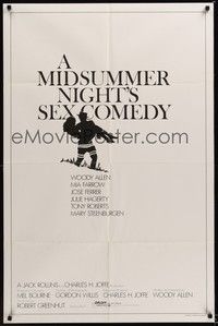 4r644 MIDSUMMER NIGHT'S SEX COMEDY advance 1sh '82 Woody Allen, Mia Farrow, Jose Ferrer