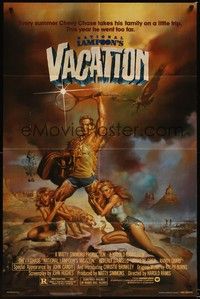 4r697 NATIONAL LAMPOON'S VACATION 1sh '83 sexy exaggerated art of Chevy Chase by Boris Vallejo!