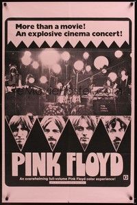 4r761 PINK FLOYD pink 1sh '72 an explosive rock & roll cinema concert in Pompeii, great image!