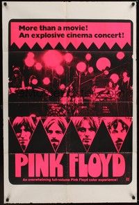 4r760 PINK FLOYD dayglo 1sh '72 an explosive rock & roll cinema concert in Pompeii, great image!