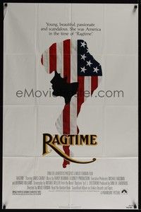 4r789 RAGTIME 1sh '81 James Cagney, Pat O'Brien, cool patriotic American flag art!