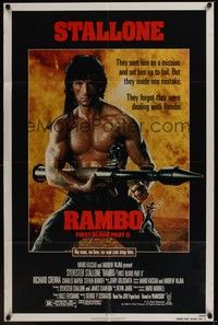 4r794 RAMBO FIRST BLOOD PART II 1sh '85 no man, no law, no war can stop Sylvester Stallone!
