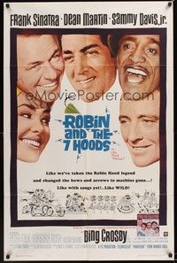 4r805 ROBIN & THE 7 HOODS 1sh '64 Frank Sinatra, Dean Martin, Sammy Davis Jr, Crosby, Rat Pack!
