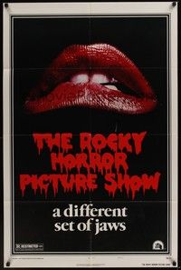 4r813 ROCKY HORROR PICTURE SHOW style A 1sh '75 classic close up lips image, a different set of jaws