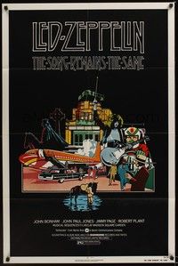 4r867 SONG REMAINS THE SAME 1sh '76 Led Zeppelin, really cool rock & roll montage art!