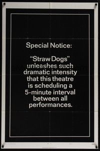 4r883 STRAW DOGS style B teaser 1sh '72 directed by Sam Peckinpah, Dustin Hoffman & Susan George!