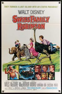 4r897 SWISS FAMILY ROBINSON 1sh R69 John Mills, Walt Disney family fantasy classic!