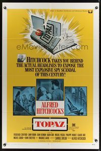 4r933 TOPAZ 1sh '69 Alfred Hitchcock, John Forsythe, most explosive spy scandal of this century!