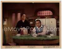 4s071 HELL ON FRISCO BAY 8x10 mini LC #3 '56 concerned Edward G. Robinson sitting at breakfast!