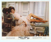 4s020 ARABESQUE color 8x10 still '66 full-length sexy Sophia Loren sprawled on chair in neglege!