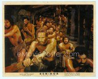 4s028 BEN-HUR English FOH LC #11 '60 close up of Charlton Heston rowing as galley slave!
