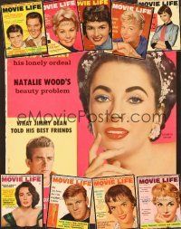 4t023 LOT OF 10 MOVIE LIFE MAGAZINES lot '56 - '57 Liz, Natalie, Elvis, Kim, Debbie, Doris Day!