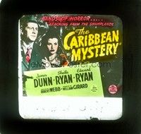 4t212 CARIBBEAN MYSTERY Aust glass slide '45 James Dunn & Sheila Ryan in a swampland horror!