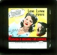 4t218 HEAVEN IS ROUND THE CORNER Aust glass slide '44 England's loveliest songbird Leni Lynn!