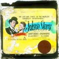 4t223 JOLSON STORY Aust glass slide '46 Larry Parks as world's greatest entertainer, Evelyn Keyes!