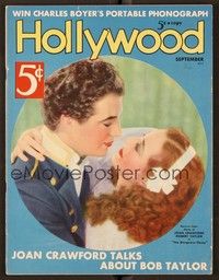 4t090 HOLLYWOOD magazine September 1936 Joan Crawford & Robert Taylor from Gorgeous Hussy!