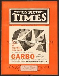 4t034 MOTION PICTURE TIMES exhibitor magazine March 25, 1930 Garbo, Powell lobby display image!