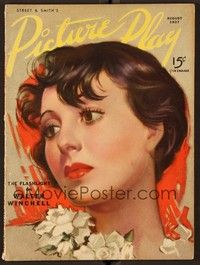 4t071 PICTURE PLAY magazine August 1937 art of pretty Louise Rainer by Zoe Mozert!