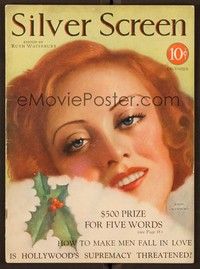 4t053 SILVER SCREEN magazine December 1930 close up art of beautiful Joan Crawford!