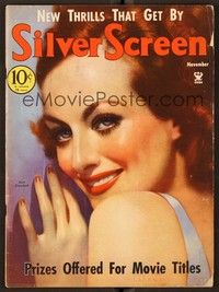 4t062 SILVER SCREEN magazine November 1934 great art of Joan Crawford by John Rolston Clarke!