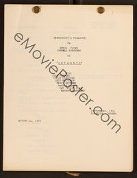 4t149 ISTANBUL continuity and dialogue script August 14, 1956, screenplay by Miller, Gray & Simmo!