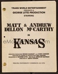 4t150 KANSAS script August 15, 1985, screenplay by Spencer Eastman!