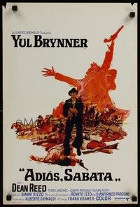 4v313 ADIOS SABATA Belgian '71 Yul Brynner aims to kill, and his gun does the rest!