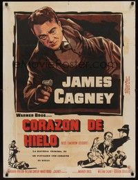 4v013 KISS TOMORROW GOODBYE Cuban '50 great artwork of James Cagney, thug with a heart of ice!