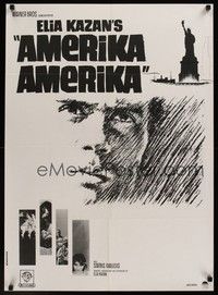 4v511 AMERICA AMERICA Danish '64 Elia Kazan's immigrant biography, great Stevenov artwork!