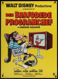 4v521 BAREFOOT EXECUTIVE Danish '71 Disney, Kurt Russell, art of wacky chimp gone bananas!