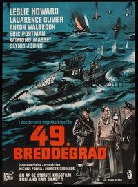 4v612 INVADERS Danish '46 Michael Powell & Emeric Pressburger, Wenzel submarine art!