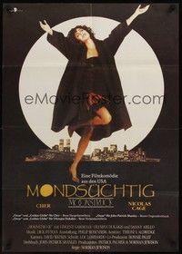 4v021 MOONSTRUCK East German 23x32 '87 Nicholas Cage, Olympia Dukakis, Cher in front of NYC skyline!