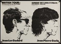 4v008 TOUT VA BIEN English 16x23 '72 cool profile artwork of Jean-Luc Godard & Jean-Pierre Gorin!