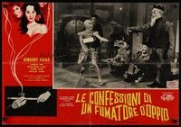 4v023 CONFESSIONS OF AN OPIUM EATER Italian photobusta '62 Vincent Price, Linda Ho needs a fix!