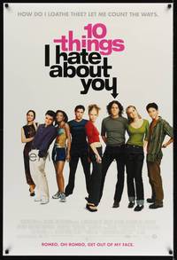 4w006 10 THINGS I HATE ABOUT YOU DS 1sh '99 Julia Stiles, Heath Ledger, modern Taming of the Shrew!