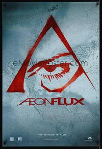 4w023 AEON FLUX teaser DS 1sh '05 Charlize Theron, cool title artwork!