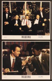 4x213 PHILADELPHIA 8 int'l 8x10 mini LCs '93 Tom Hanks, Denzel Washington, Robards & Steenburgen!