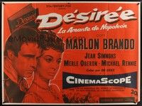 4y207 DESIREE Argentinean 43x58 '54 different artwork of Marlon Brando & pretty Jean Simmons!