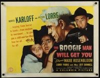 4y102 BOOGIE MAN WILL GET YOU 1/2sh '42 Boris Karloff & Peter Lorre go from horror to howls!