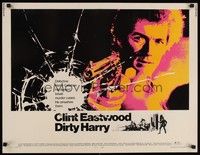 4y103 DIRTY HARRY 1/2sh '71 great c/u of Clint Eastwood pointing gun, Don Siegel crime classic!
