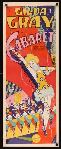 4y003 CABARET insert '27 incredible deco art of shimmy dancer Gilda Gray with chorus line!