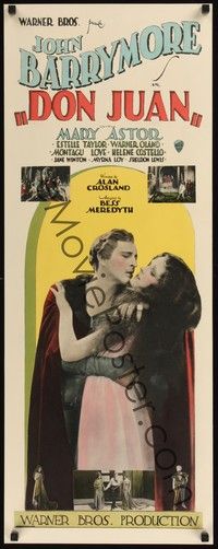 4y005 DON JUAN insert '26 great full-length image of John Barrymore & his lover Mary Astor!
