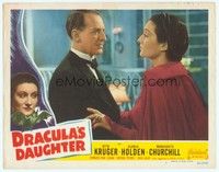 4y137 DRACULA'S DAUGHTER LC #7 R49 close up of Otto Kruger confronting vampire Gloria Holden!
