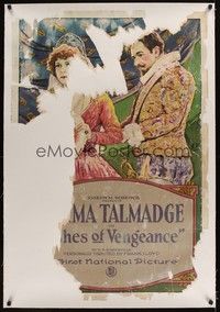 4z029 ASHES OF VENGEANCE linen 1sh '23 stone litho of pretty Norma Talmadge in 16th century France!