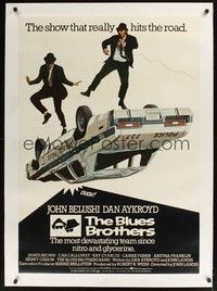 4z233 BLUES BROTHERS linen English 1sh '80 John Belushi & Dan Aykroyd are on a mission from God!